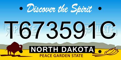 T673591C North Dakota License Plate