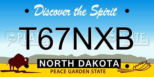 T67NXB North Dakota License Plate