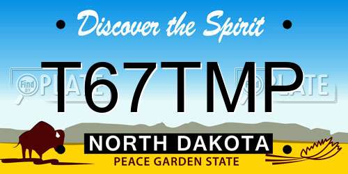T67TMP North Dakota License Plate