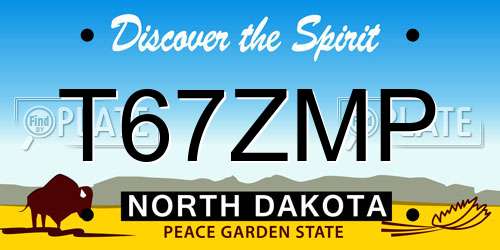 T67ZMP North Dakota License Plate
