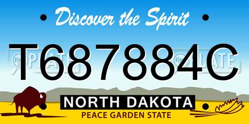 T687884C North Dakota License Plate