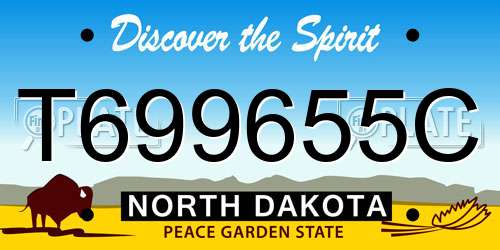 T699655C North Dakota License Plate