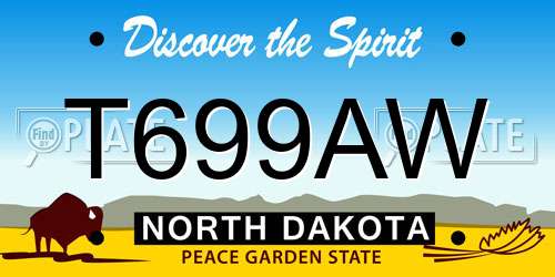 T699AW North Dakota License Plate