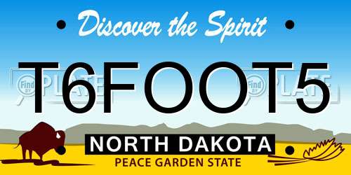 T6FOOT5 North Dakota License Plate
