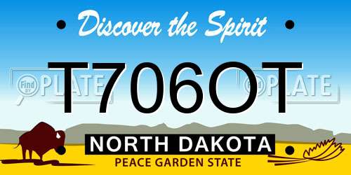 T706OT North Dakota License Plate