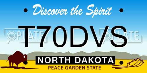 T70DVS North Dakota License Plate