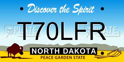 T70LFR North Dakota License Plate