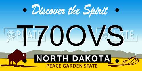 T70OVS North Dakota License Plate