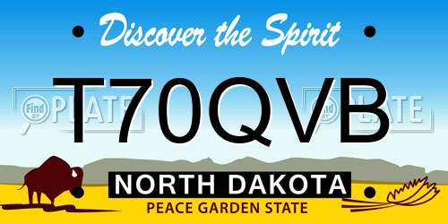 T70QVB North Dakota License Plate