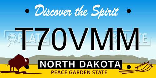 T70VMM North Dakota License Plate