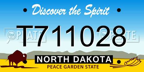 T711028 North Dakota License Plate
