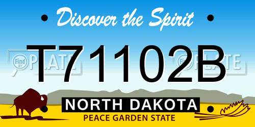 T71102B North Dakota License Plate