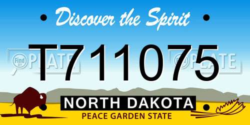 T711075 North Dakota License Plate