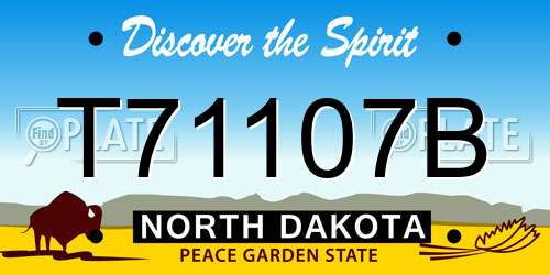 T71107B North Dakota License Plate