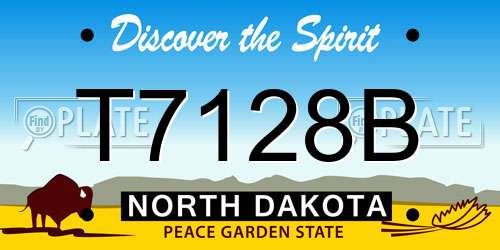 T7128B North Dakota License Plate