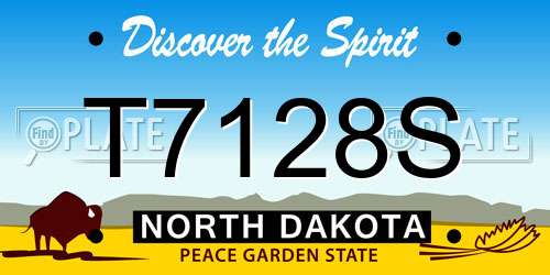 T7128S North Dakota License Plate