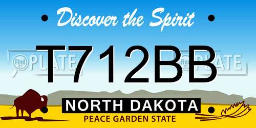 T712BB North Dakota License Plate