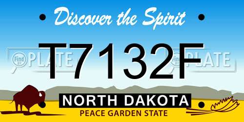 T7132F North Dakota License Plate