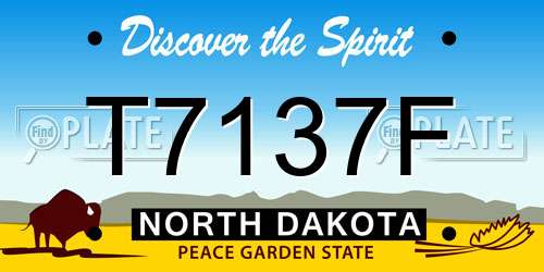 T7137F North Dakota License Plate
