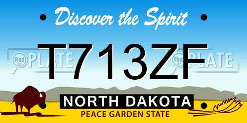 T713ZF North Dakota License Plate