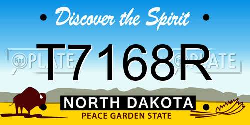 T7168R North Dakota License Plate