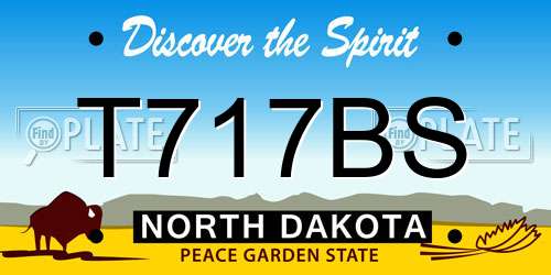 T717BS North Dakota License Plate