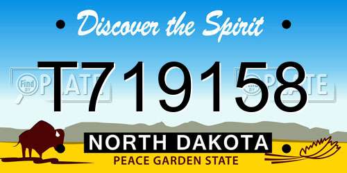 T719158 North Dakota License Plate