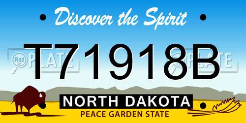 T71918B North Dakota License Plate
