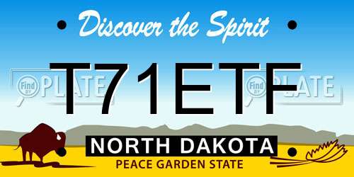 T71ETF North Dakota License Plate