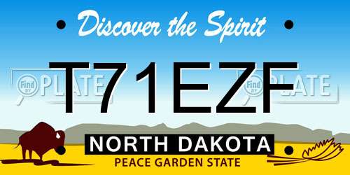 T71EZF North Dakota License Plate