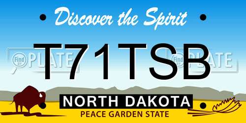 T71TSB North Dakota License Plate