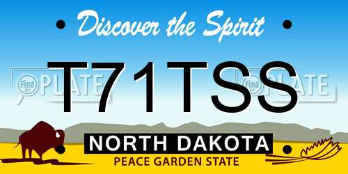 T71TSS North Dakota License Plate