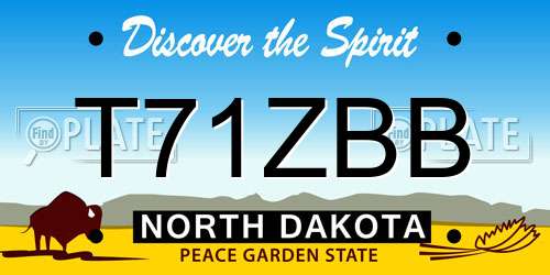 T71ZBB North Dakota License Plate