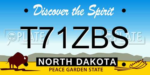 T71ZBS North Dakota License Plate