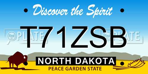 T71ZSB North Dakota License Plate