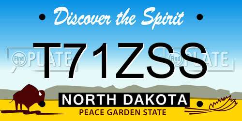 T71ZSS North Dakota License Plate