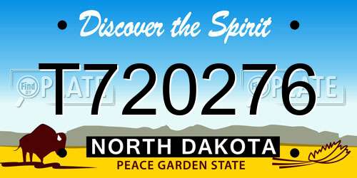 T720276 North Dakota License Plate