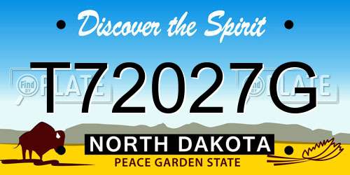T72027G North Dakota License Plate