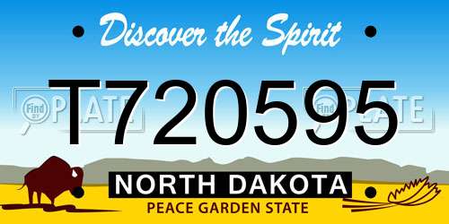 T720595 North Dakota License Plate