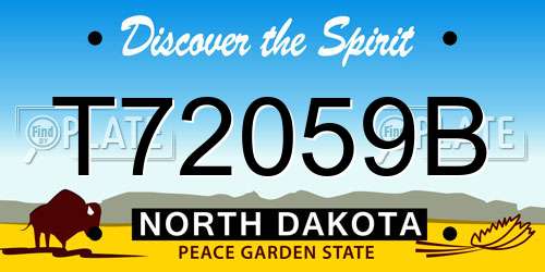T72059B North Dakota License Plate