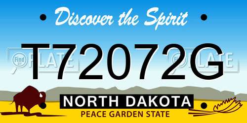 T72072G North Dakota License Plate