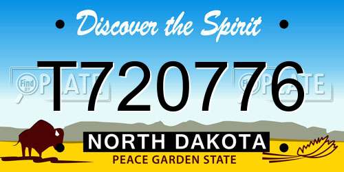T720776 North Dakota License Plate