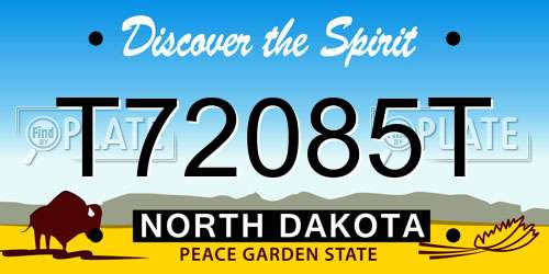 T72085T North Dakota License Plate