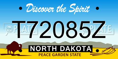 T72085Z North Dakota License Plate