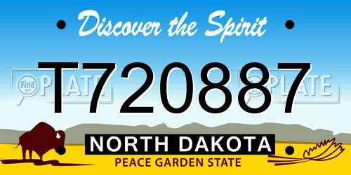 T720887 North Dakota License Plate