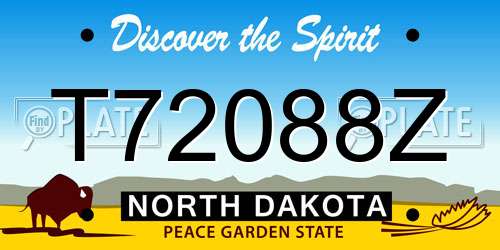 T72088Z North Dakota License Plate