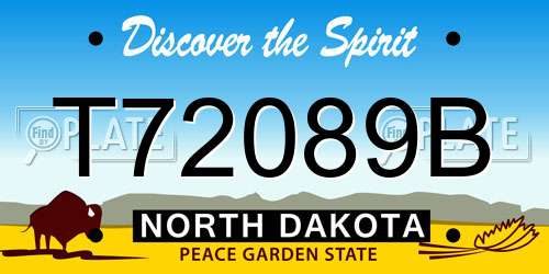 T72089B North Dakota License Plate