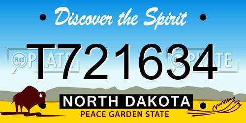 T721634 North Dakota License Plate