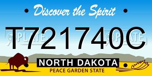 T721740C North Dakota License Plate