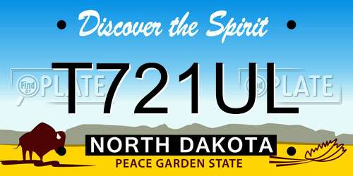 T721UL North Dakota License Plate